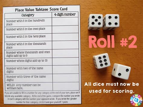 Place Value Dice Game Printable